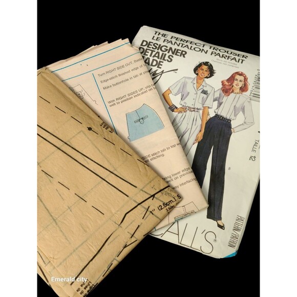 Vtg McCalls 4764 Palmer Pletsch Dress Pants Trousers 12 Uncut Sewing Pattern - Picture 5 of 6